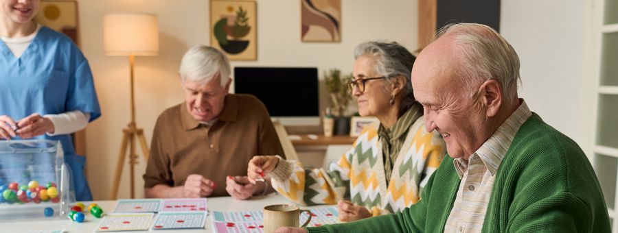Residents playing games together