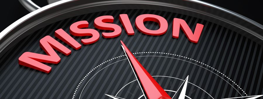 Compass pointing to Mission