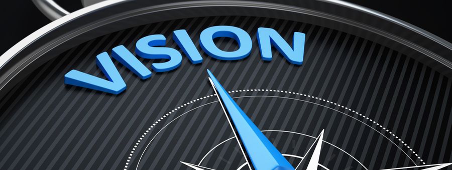Compass pointing to Vision